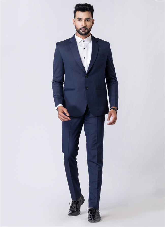 Polyster Tr Light Navy Blue Party Wear Formal Blazer With Trouser